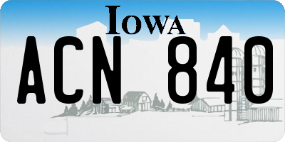 IA license plate ACN840