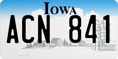 IA license plate ACN841