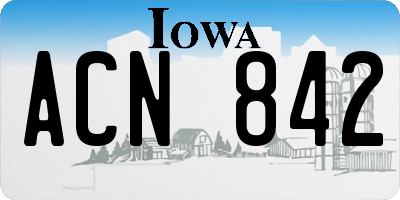 IA license plate ACN842