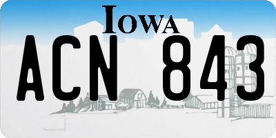 IA license plate ACN843