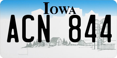 IA license plate ACN844