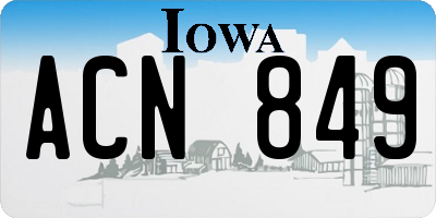 IA license plate ACN849