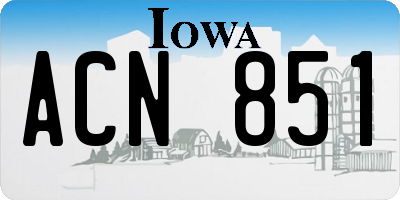 IA license plate ACN851