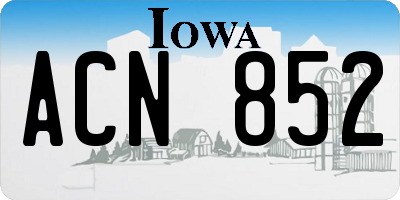 IA license plate ACN852