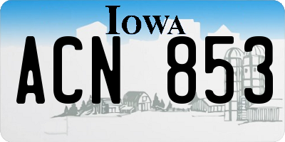 IA license plate ACN853
