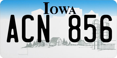 IA license plate ACN856