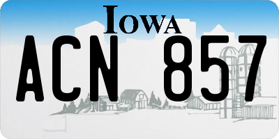 IA license plate ACN857