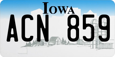 IA license plate ACN859