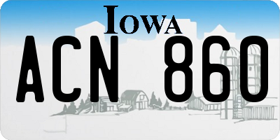 IA license plate ACN860