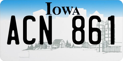 IA license plate ACN861