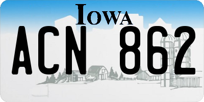 IA license plate ACN862