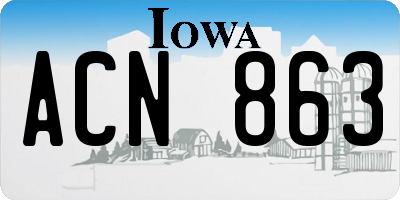 IA license plate ACN863