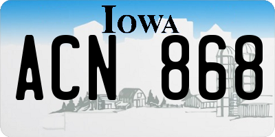 IA license plate ACN868