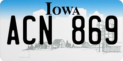 IA license plate ACN869