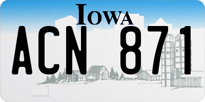 IA license plate ACN871