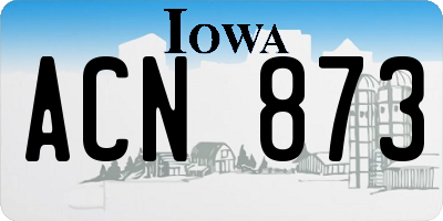 IA license plate ACN873