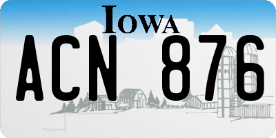 IA license plate ACN876