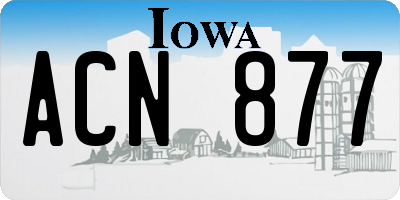 IA license plate ACN877