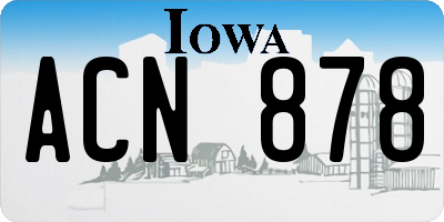 IA license plate ACN878