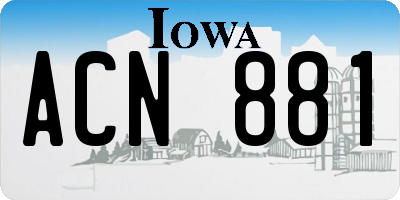 IA license plate ACN881