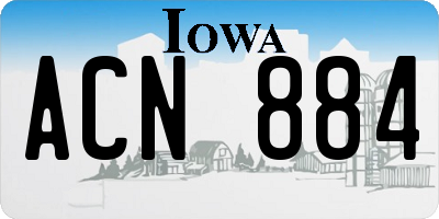 IA license plate ACN884