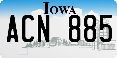 IA license plate ACN885