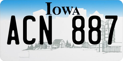 IA license plate ACN887