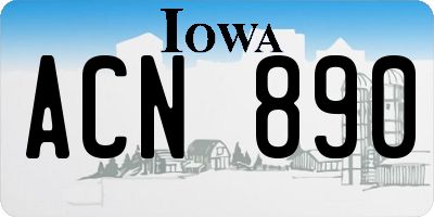 IA license plate ACN890