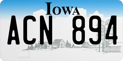 IA license plate ACN894