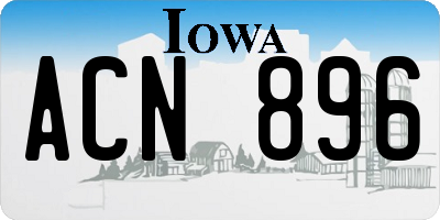 IA license plate ACN896