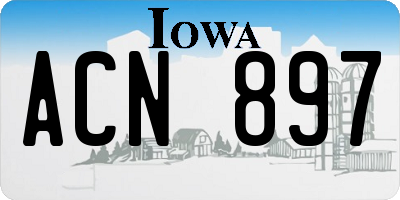 IA license plate ACN897