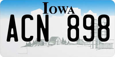 IA license plate ACN898