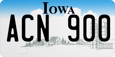 IA license plate ACN900