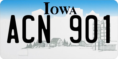 IA license plate ACN901