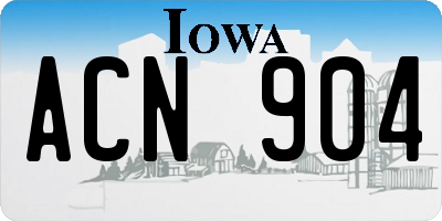 IA license plate ACN904