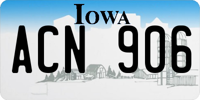 IA license plate ACN906