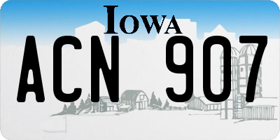 IA license plate ACN907