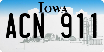 IA license plate ACN911