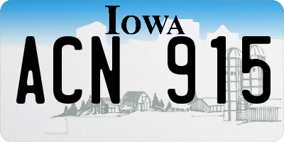 IA license plate ACN915