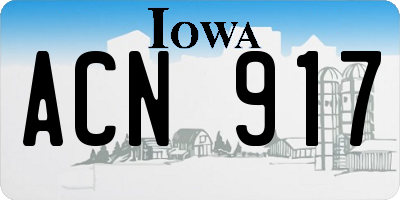 IA license plate ACN917