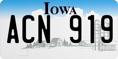 IA license plate ACN919