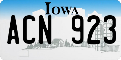 IA license plate ACN923