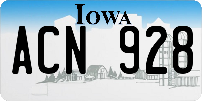 IA license plate ACN928