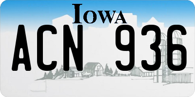 IA license plate ACN936