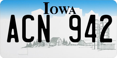 IA license plate ACN942
