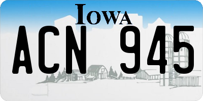 IA license plate ACN945