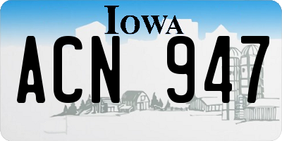 IA license plate ACN947