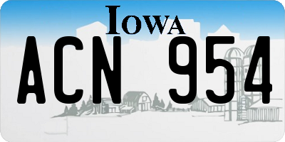 IA license plate ACN954