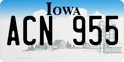 IA license plate ACN955