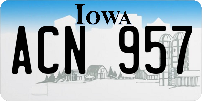 IA license plate ACN957